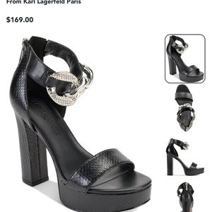 Karl Lagerfeld Paris Anisha Platform. Size 8.5 Like new worn only 1 on a cruse.
